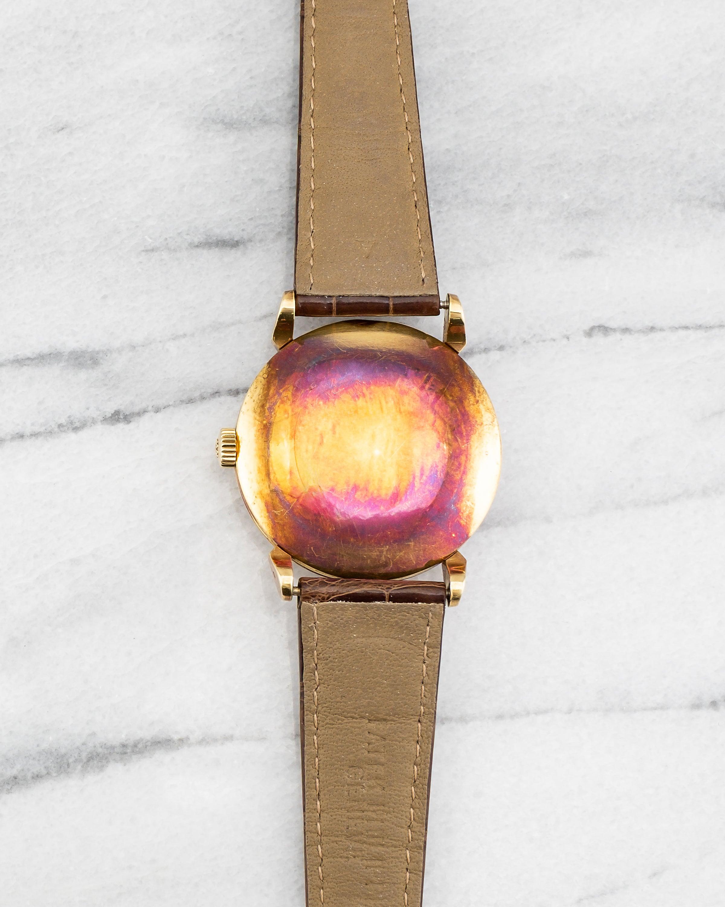 Patek Philippe Calatrava 1578 Uhr mit weißem Zifferblatt aus 18K Gelbgold, 1950er Jahre im Zustand „Gut“ im Angebot in New York, NY