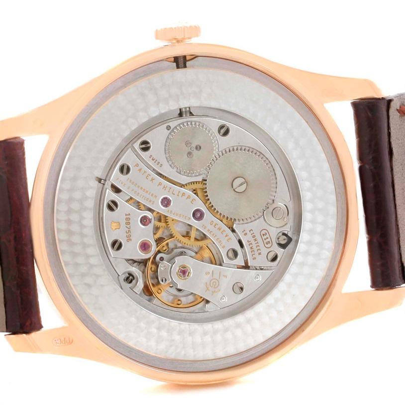 Patek Philippe Calatrava 18 Karat Rose Gold Mechanical Watch 5196r Papers 4