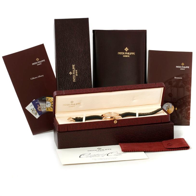 Patek Philippe Calatrava 18 Karat Rose Gold Watch 5107R Box Papers For Sale 7