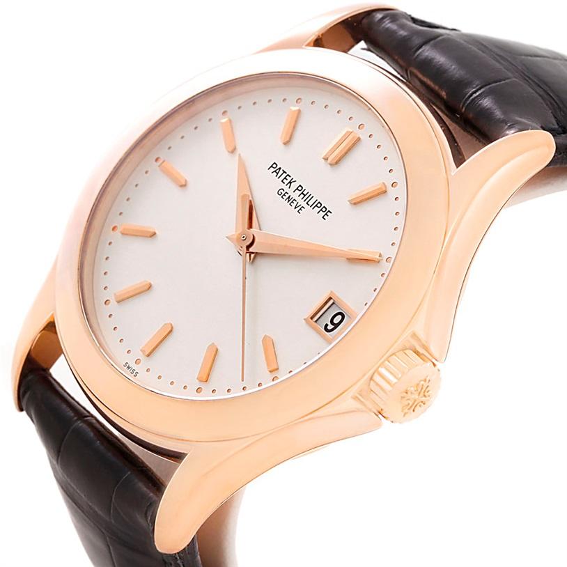 Men's Patek Philippe Calatrava 18 Karat Rose Gold Watch 5107R Box Papers For Sale