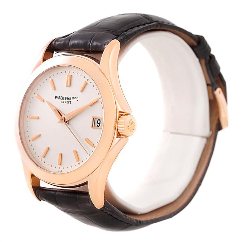 Patek Philippe Calatrava 18 Karat Rose Gold Watch 5107R Box Papers For Sale 2