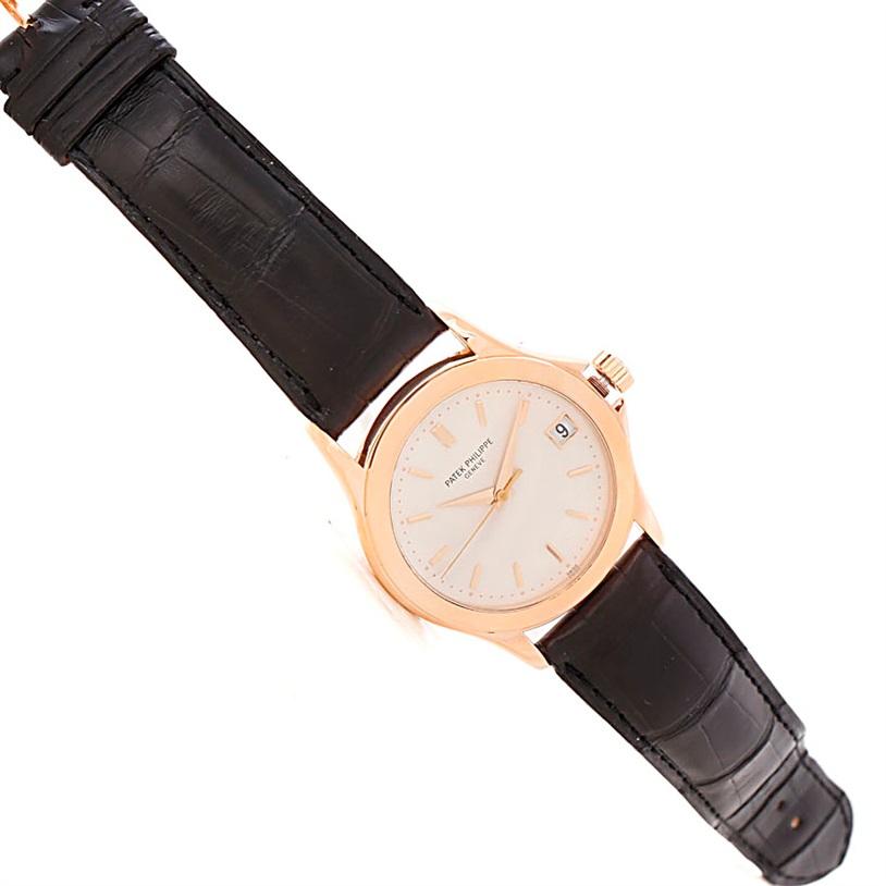 Patek Philippe Calatrava 18 Karat Rose Gold Watch 5107R Box Papers For Sale 4