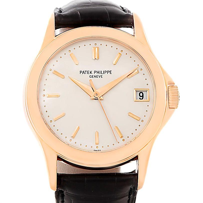 Patek Philippe Calatrava 18 Karat Rose Gold Watch 5107R Box Papers For Sale