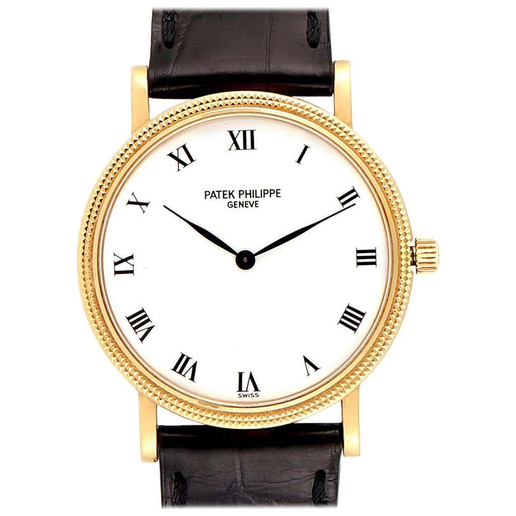 Patek Philippe Calatrava 18 Karat Yellow Gold Automatic Men's Watch ...