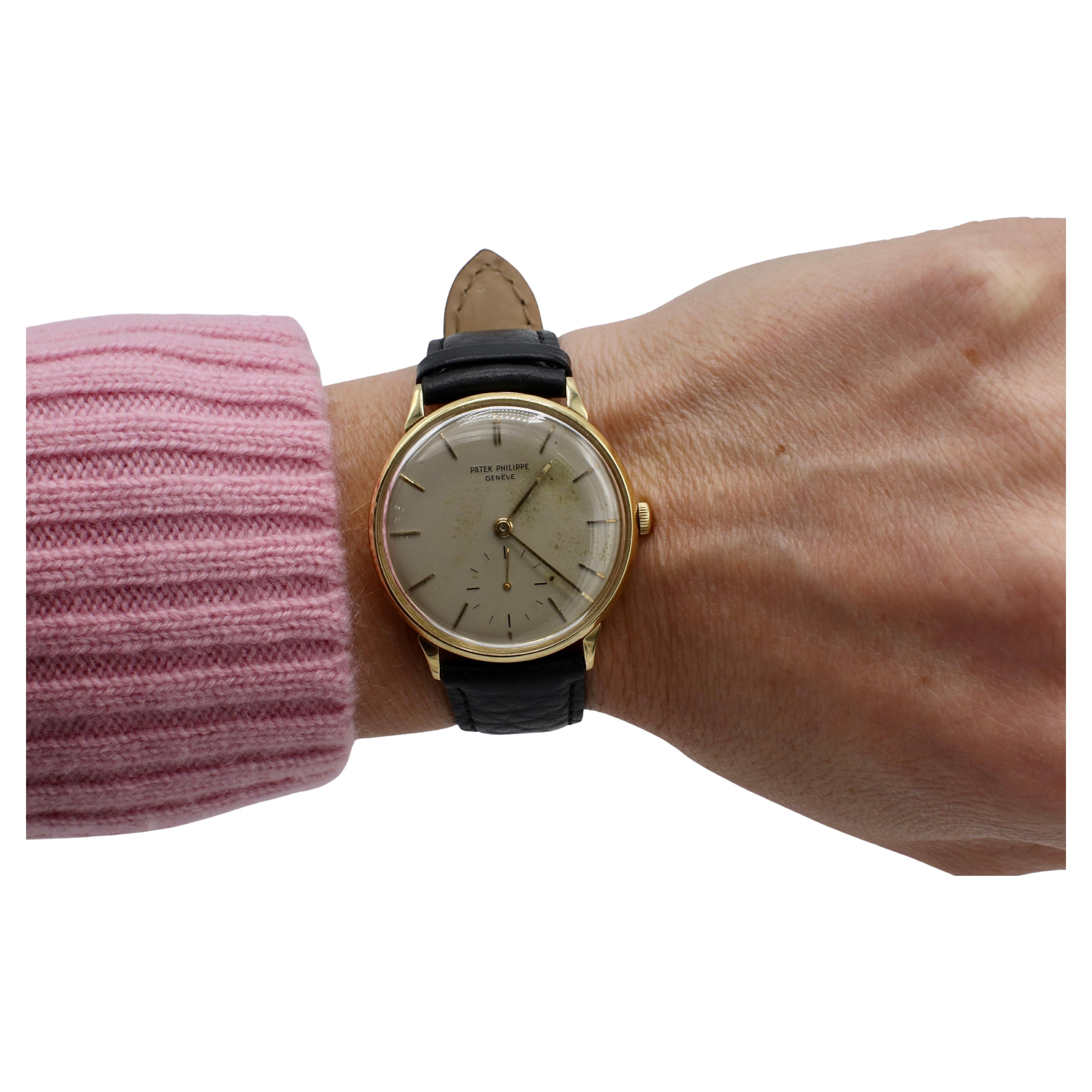 Men's Patek Philippe Calatrava 18 Karat Yellow Gold Reference 3420 Vintage Watch For Sale