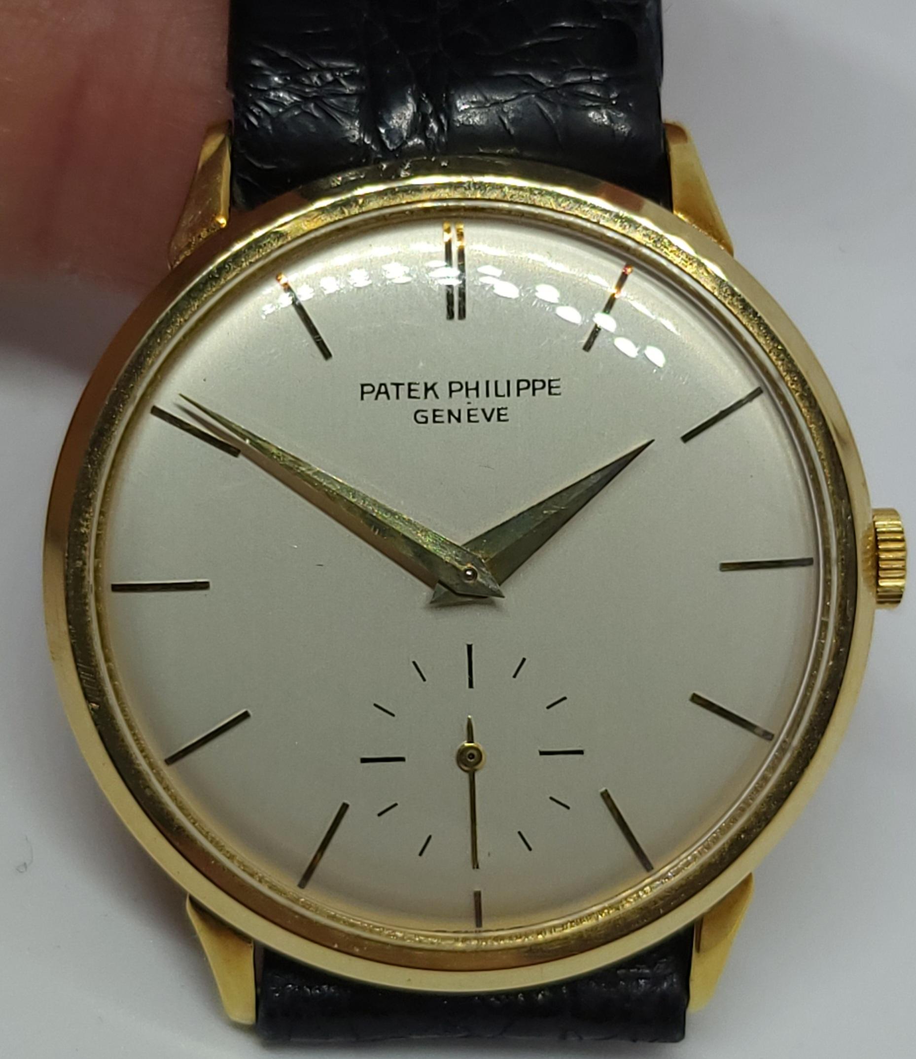 Patek Philippe Calatrava 18 Kt Gold Armbanduhr Kal. 27 AM 400 Anti-magnétiques im Angebot 9
