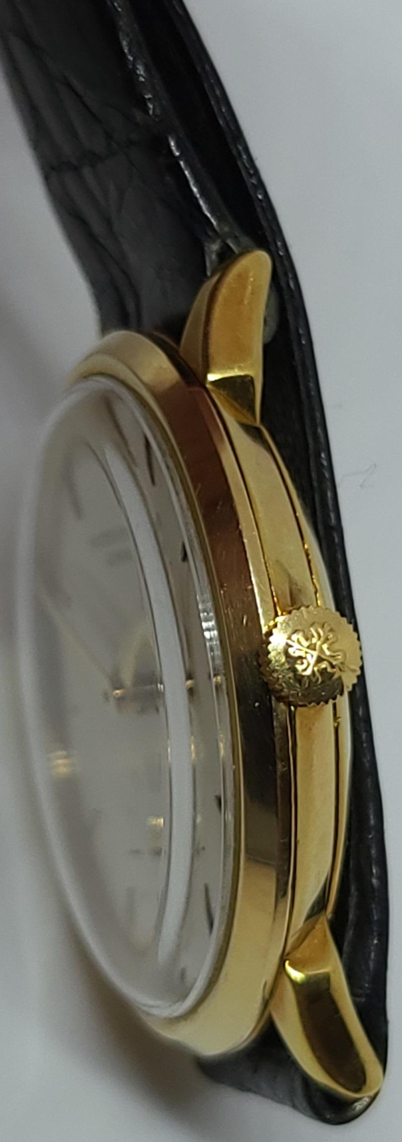 Patek Philippe Calatrava 18 Kt Gold Armbanduhr Kal. 27 AM 400 Anti-magnétiques im Angebot 10