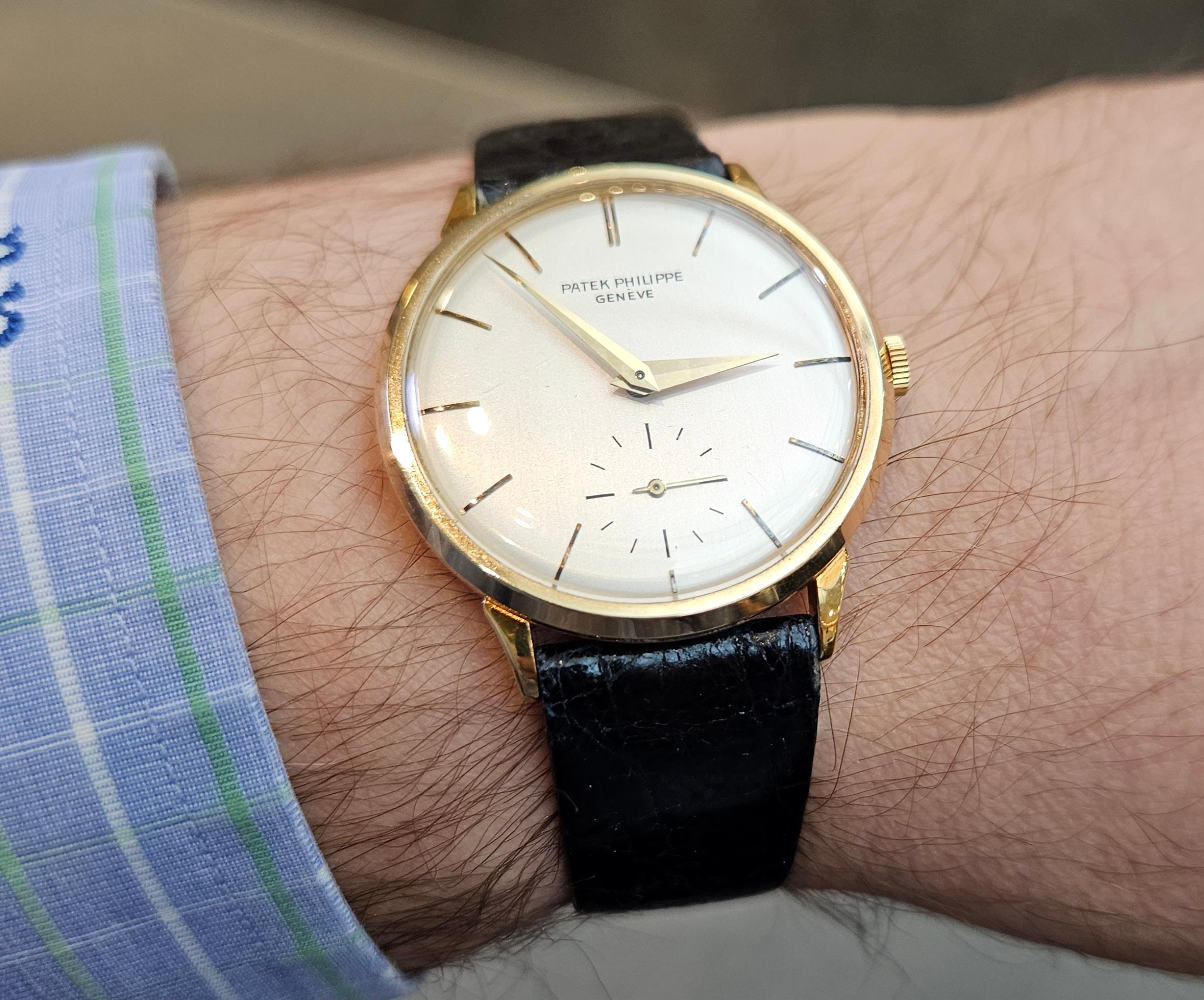Patek Philippe Calatrava 18 Kt Gold Wrist Watch Cal. 27 AM 400 Anti-magnétiques For Sale 11