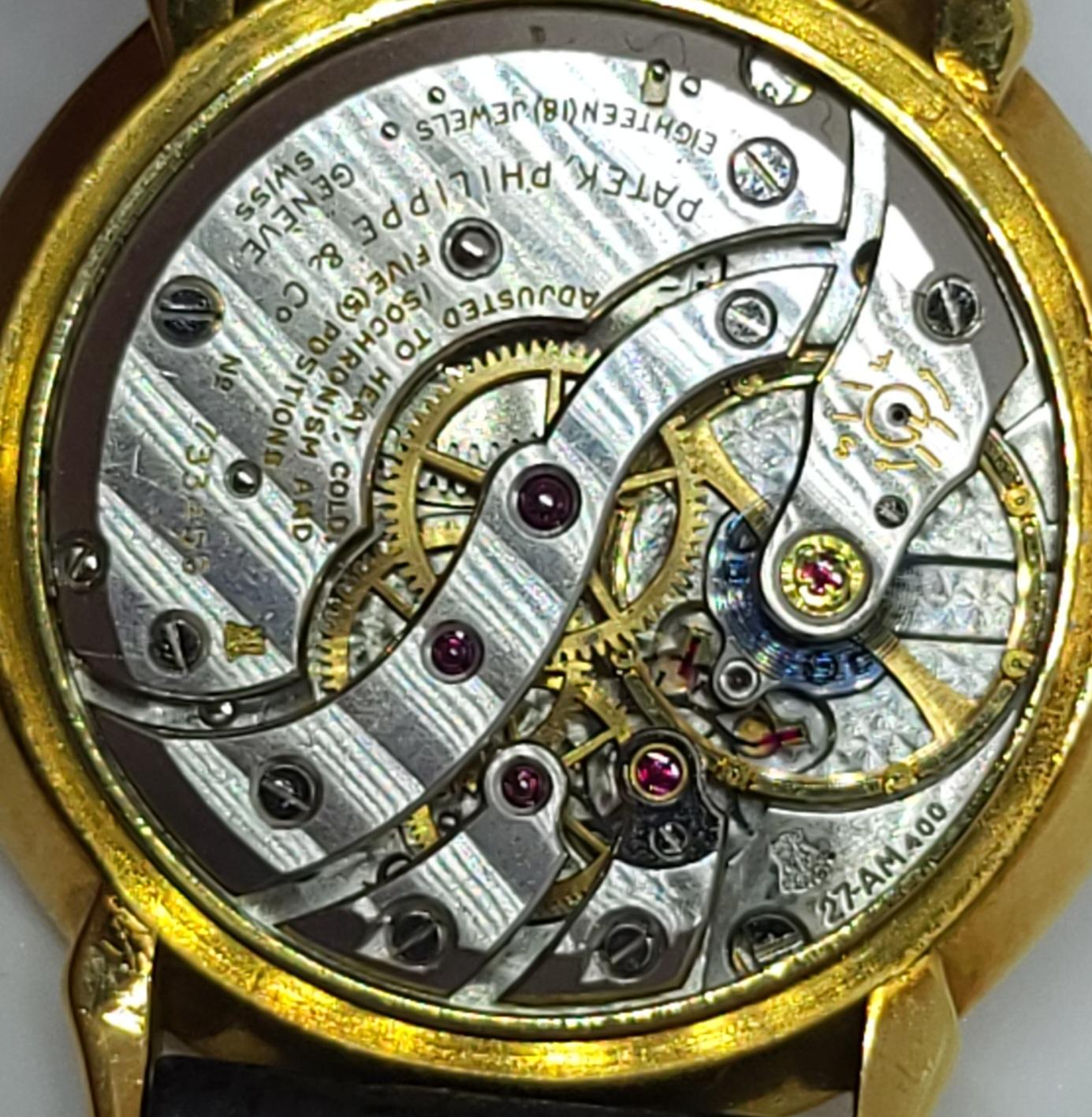 Patek Philippe Calatrava 18 Kt Gold Armbanduhr Kal. 27 AM 400 Anti-magnétiques für Damen oder Herren im Angebot