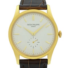 Patek Philippe Calatrava 18K Gold Silver Dial Hand-Wind Men's Watch 5196J-001