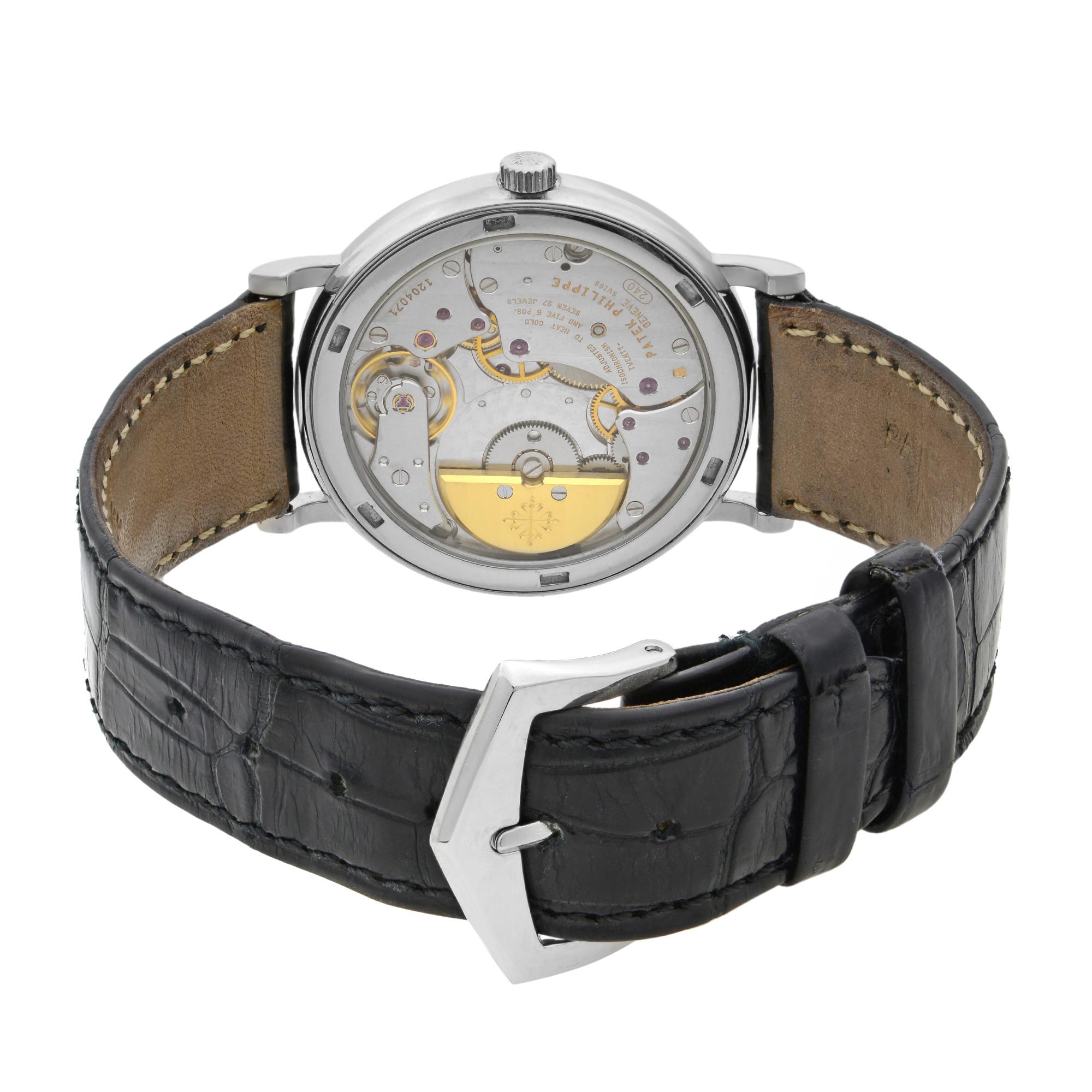 Men's Patek Philippe Calatrava 18k Gold White Roman Dial Automatic Men Watch 5120G-001