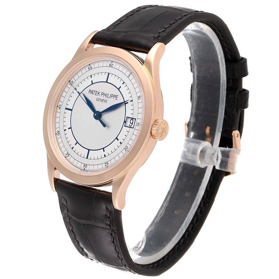 Patek Philippe Montre automatique Calatrava en or rose 18 carats pour hommes 5296 Pour hommes en vente