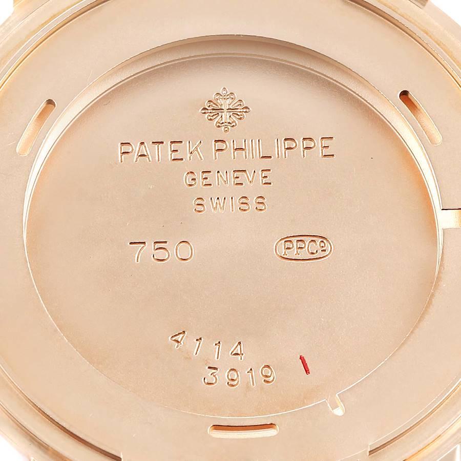 Men's Patek Philippe Calatrava 18k Rose Gold Black Strap Mens Watch 3919 For Sale
