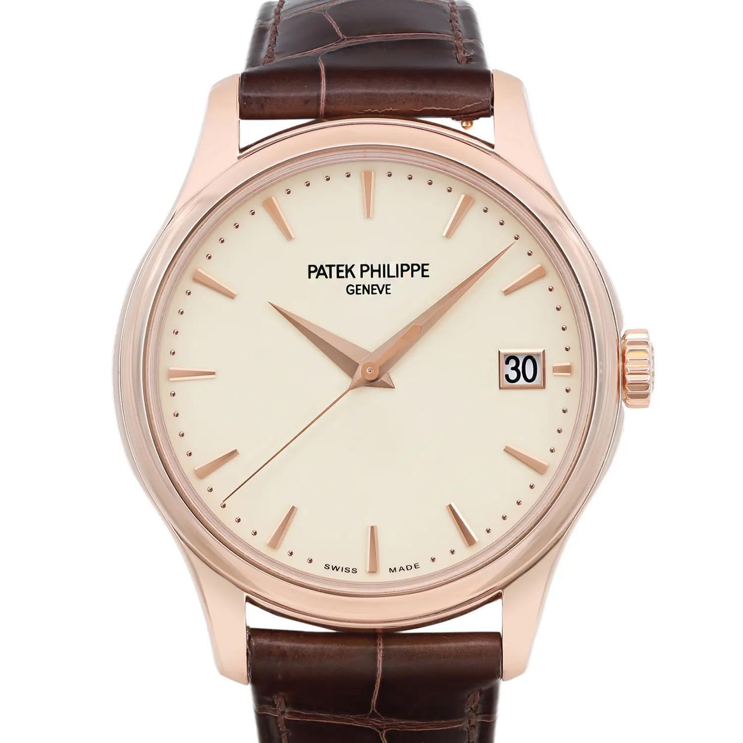 Pre-owned. Excellent condition. 2015 paper. unworn band. It comes with a Patek Travel pouch and papers.

General Information
Brand: Patek Philippe
Type: Wristwatch
Department: Men
Model Name: Patek Philippe Calatrava
Model Number: