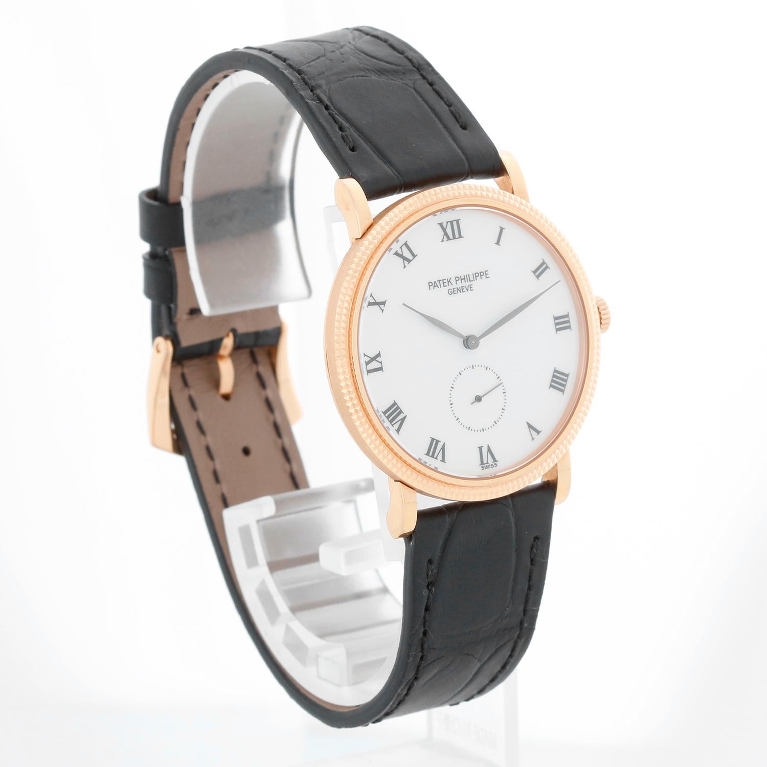 Patek Philippe Calatrava 18k Rose Gold Men's Manual Winding Watch  3919 R (or 39 In Excellent Condition In Dallas, TX
