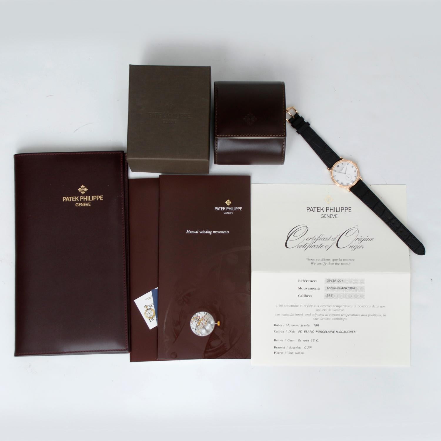 Patek Philippe Calatrava 18k Rose Gold Men's Manual Winding Watch  3919 R (or 39 3