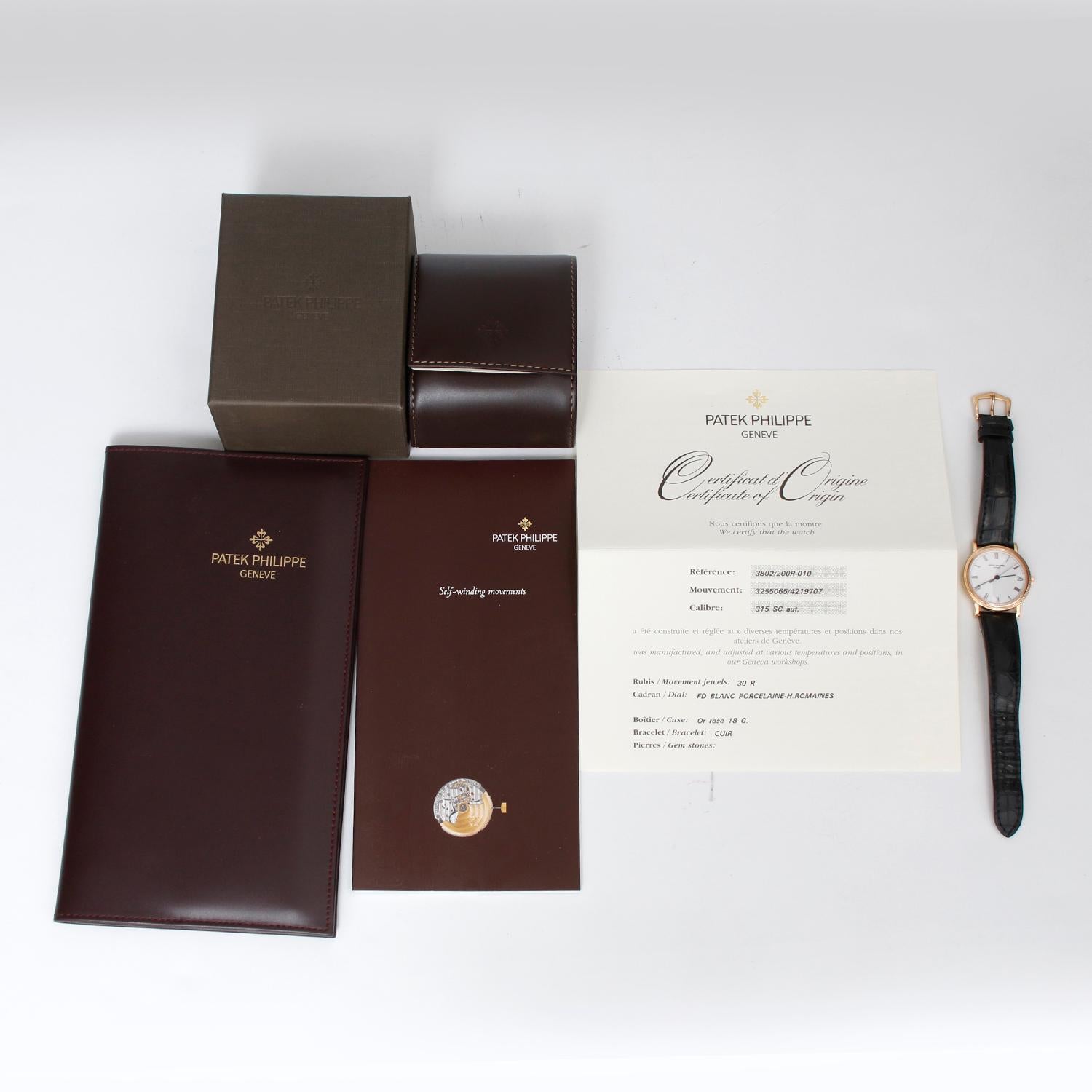 Patek Philippe Calatrava 18k Rose Gold Men's Watch  3802 R (or 3802R ) 3