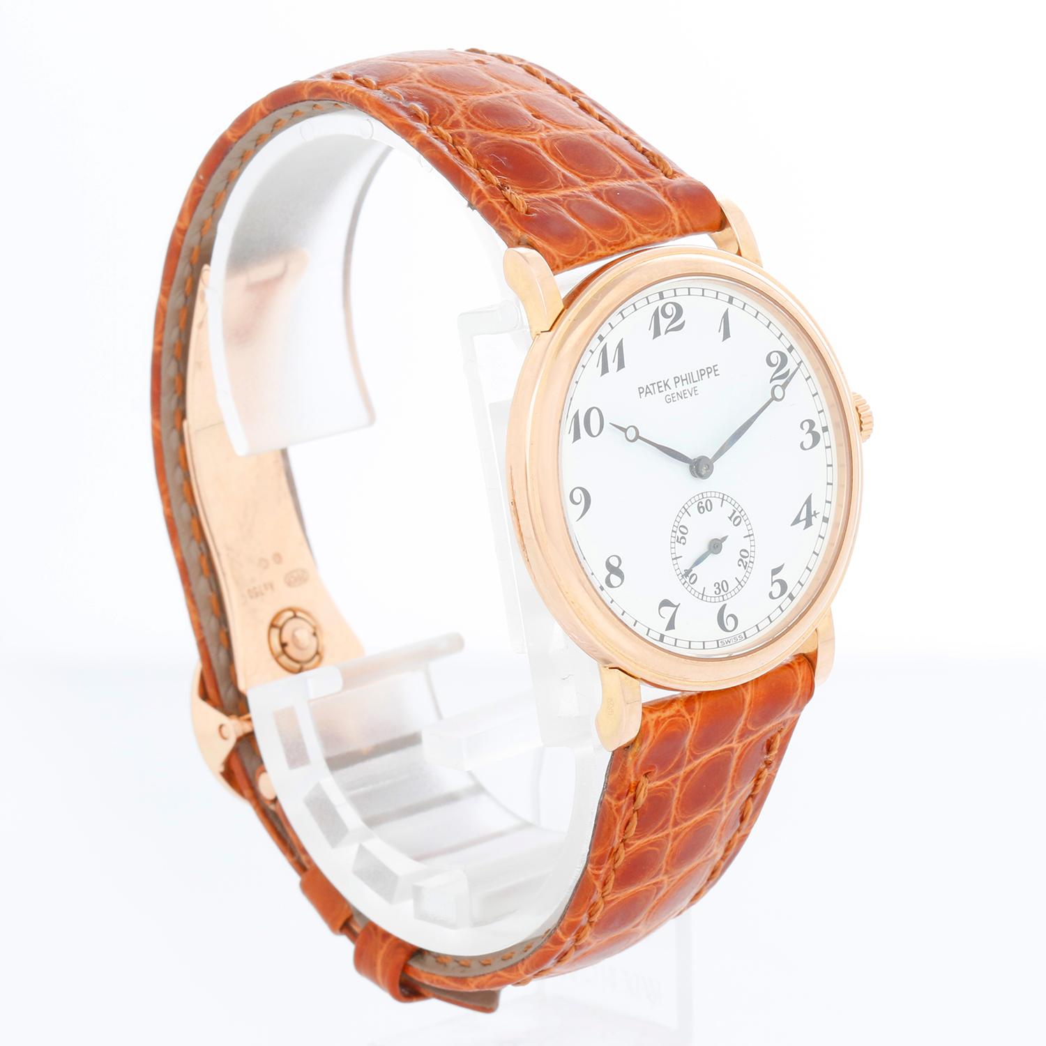 Patek Philippe Montre homme Calatrava en or rose 18 carats 5022R Excellent état à Dallas, TX