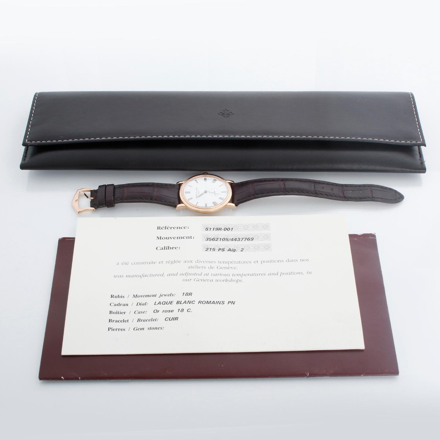 Reloj de caballero Patek Philippe Calatrava de oro rosa de 18 quilates 5119-R (o 5119R) en venta 1