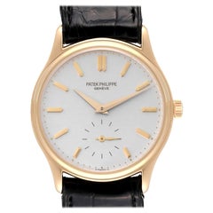 18 Karat Roségold Silber Zifferblatt Herrenuhr 3923 von Patek Philippe Calatrava