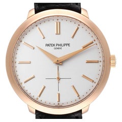 Patek Philippe Calatrava 18K Rose Gold Silver Dial Mens Watch 5123R