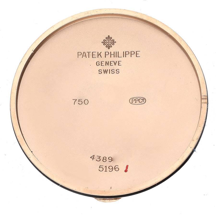 Patek Philippe Calatrava 18k Rose Gold Silver Dial Mens Watch 5196 In Excellent Condition In Atlanta, GA