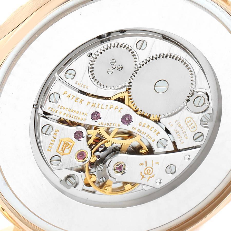 Men's Patek Philippe Calatrava 18k Rose Gold Silver Dial Mens Watch 5196