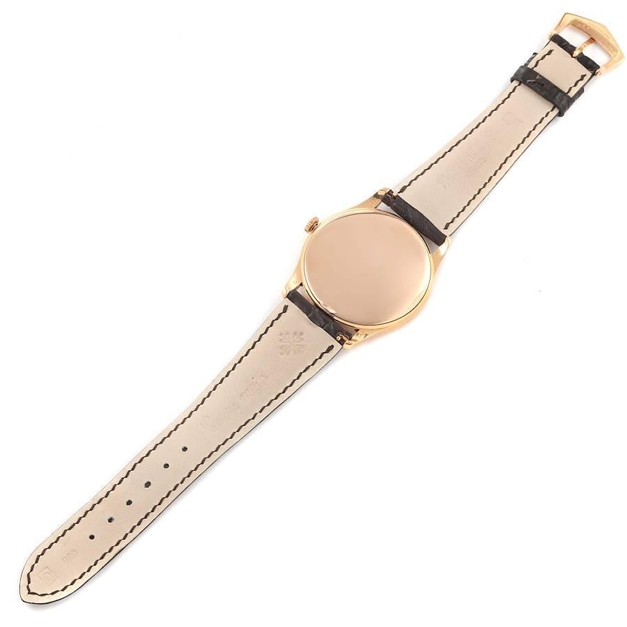 Patek Philippe Calatrava 18k Rose Gold Silver Dial Mens Watch 5196 2