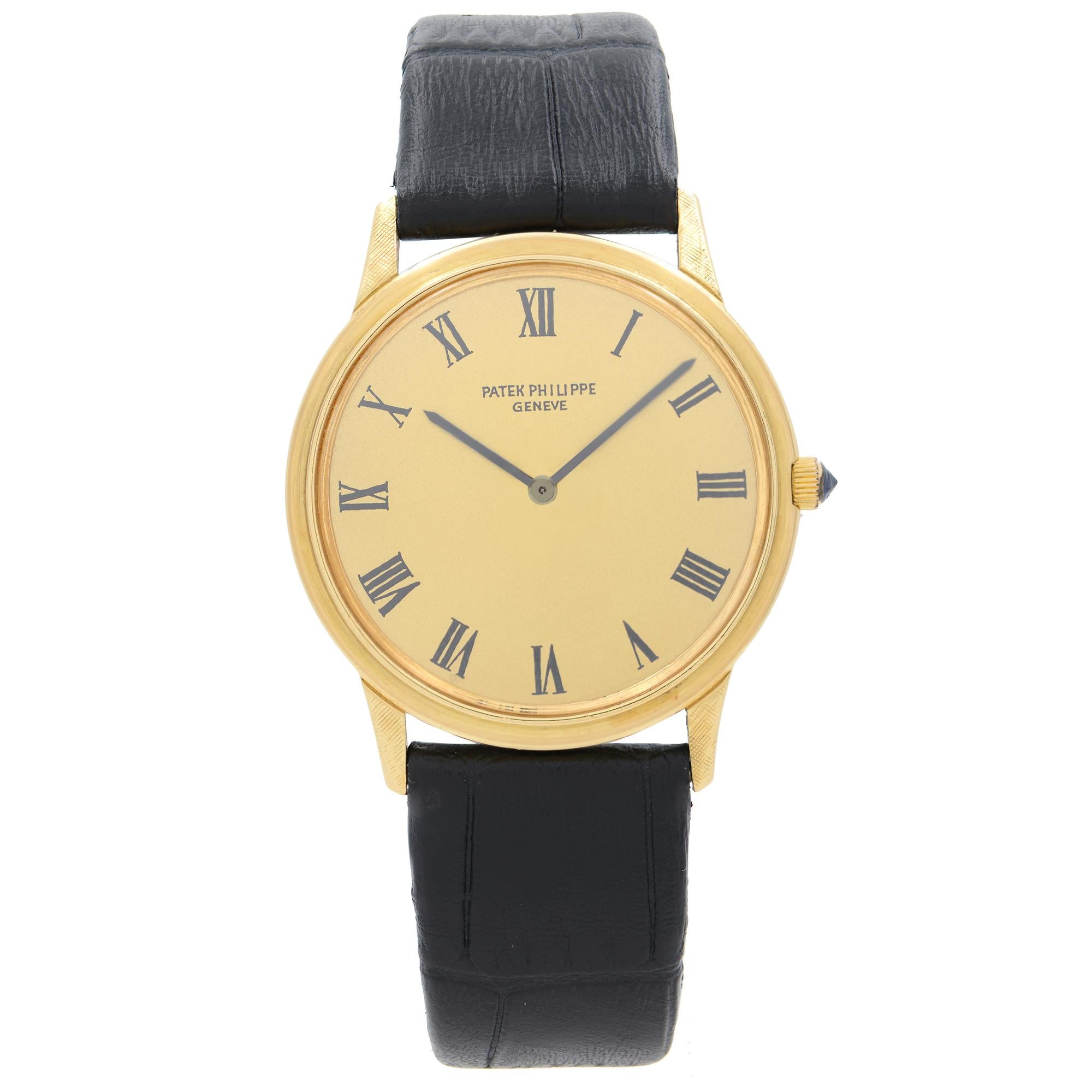 Patek Philippe Calatrava 18k Solid Gold Champagne Dial Automatic Mens Watch 3591