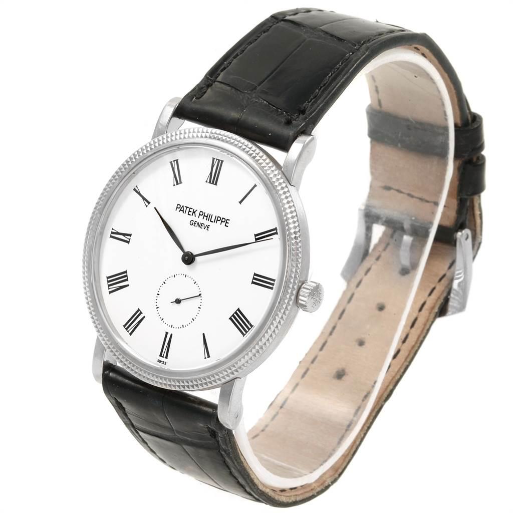 Men's Patek Philippe Calatrava 18 Karat White Gold Automatic Men’s Watch 5119 For Sale