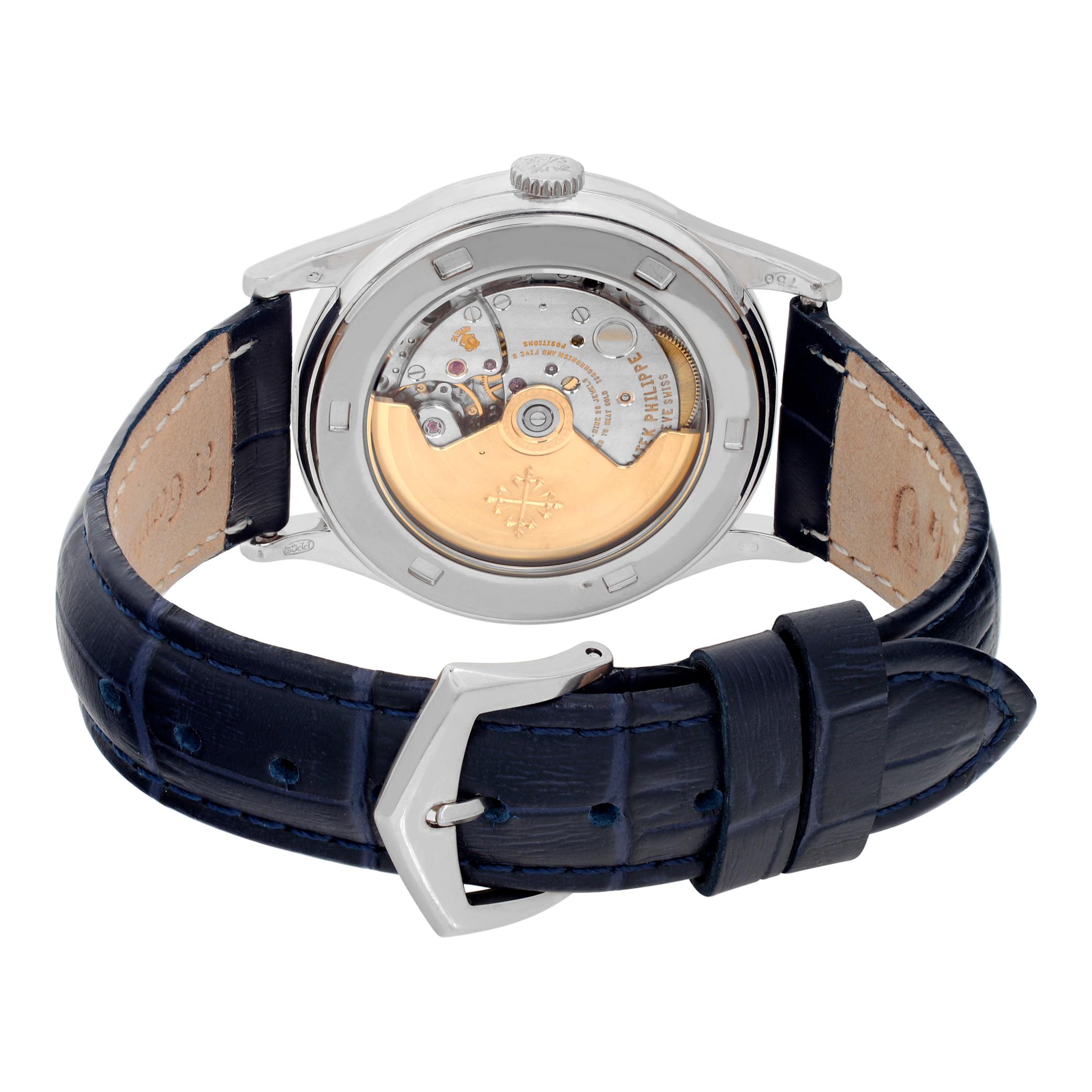 Women's or Men's Patek Philippe Calatrava 18k white gold Automatic Wristwatch Ref 5296G For Sale