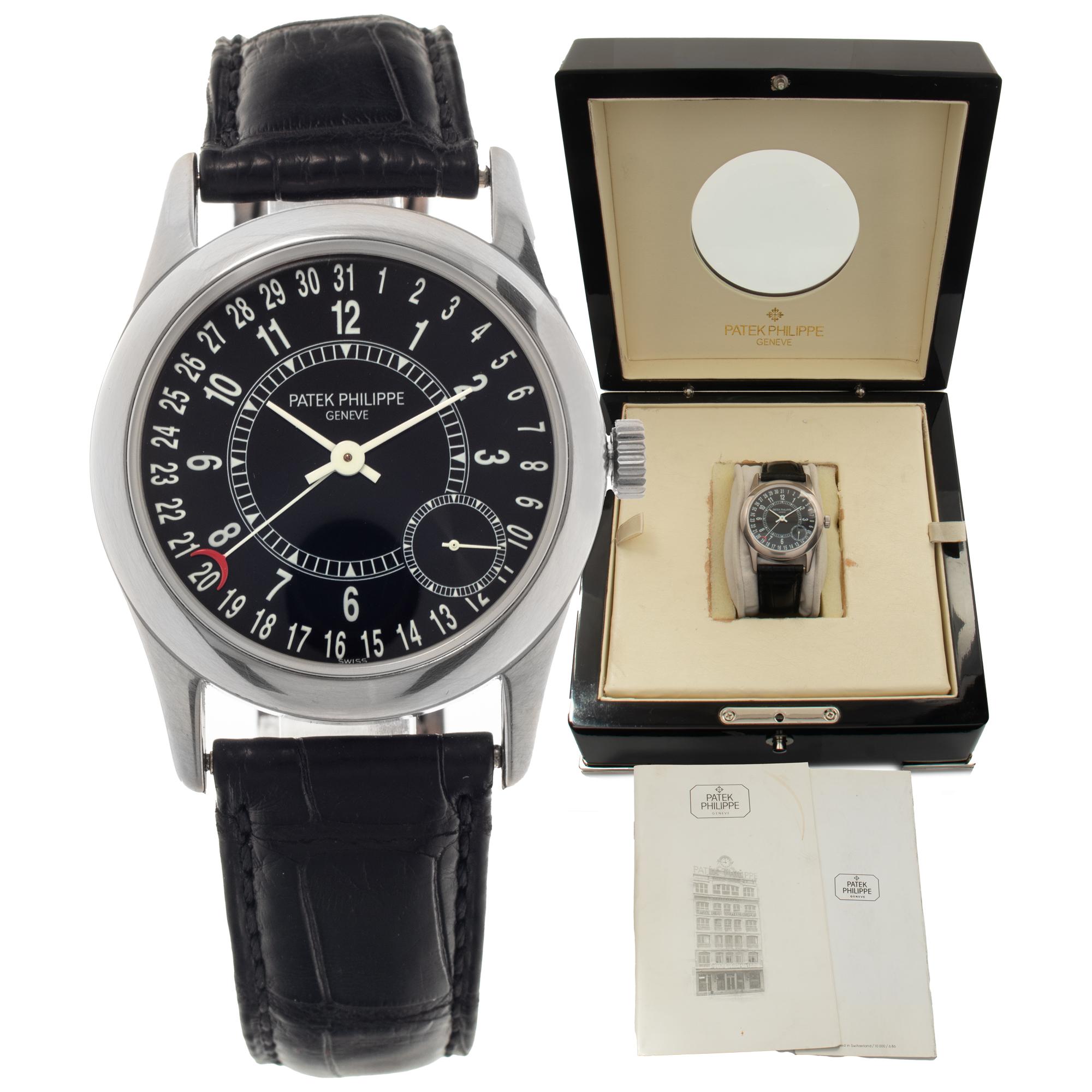 Patek Philippe Calatrava 18k white gold Automatic Wristwatch Ref 6000g For Sale 3