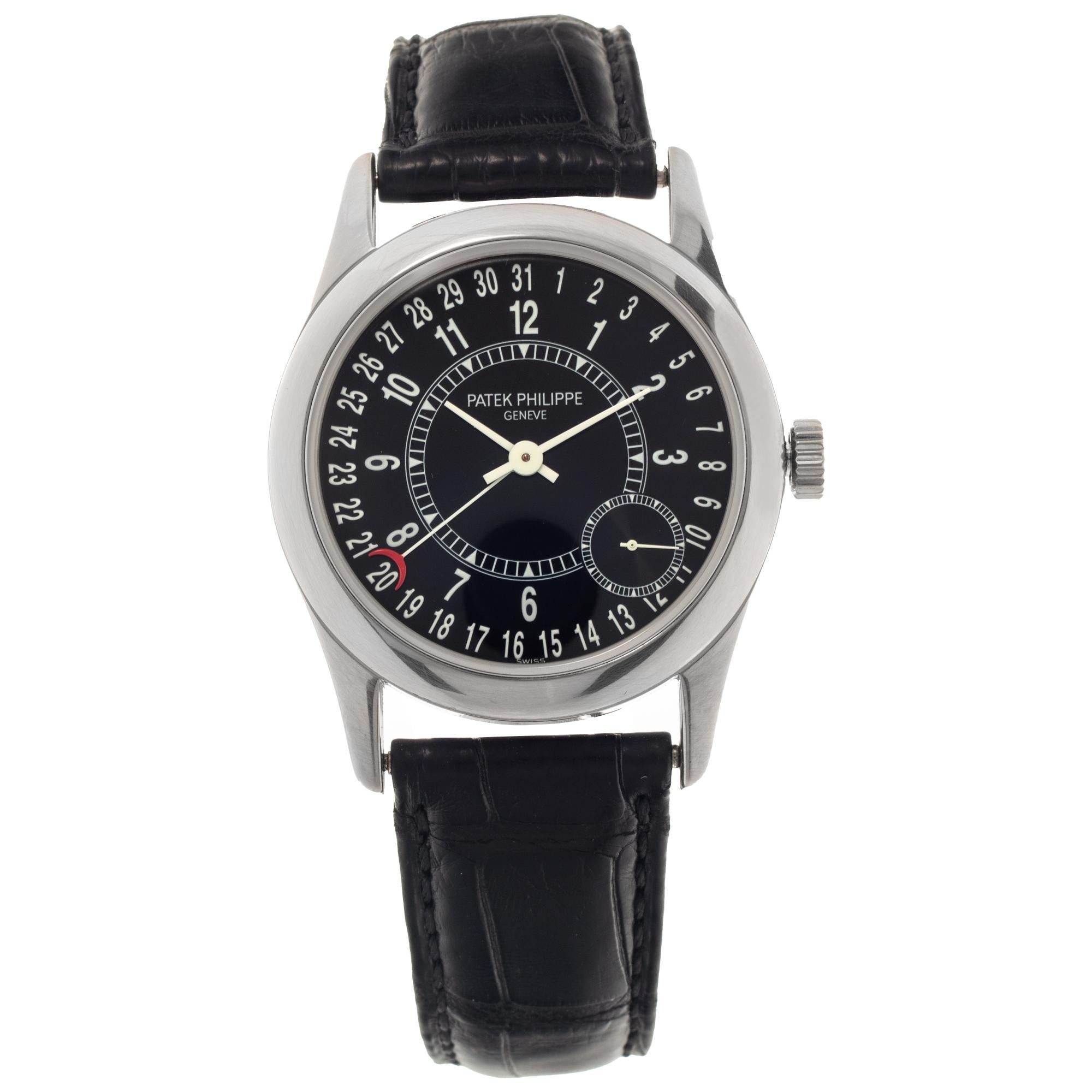 Patek Philippe Calatrava Montre-bracelet automatique en or blanc 18 carats Réf. 6000 g