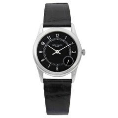 Patek Philippe Calatrava 18K White Gold Black Dial Automatic Unisex Watch 5000G