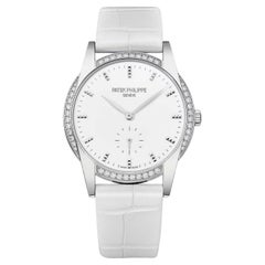 Used Patek Philippe Calatrava 18K White Gold Diamond Bezel Ladies Watch 7122/200G-001