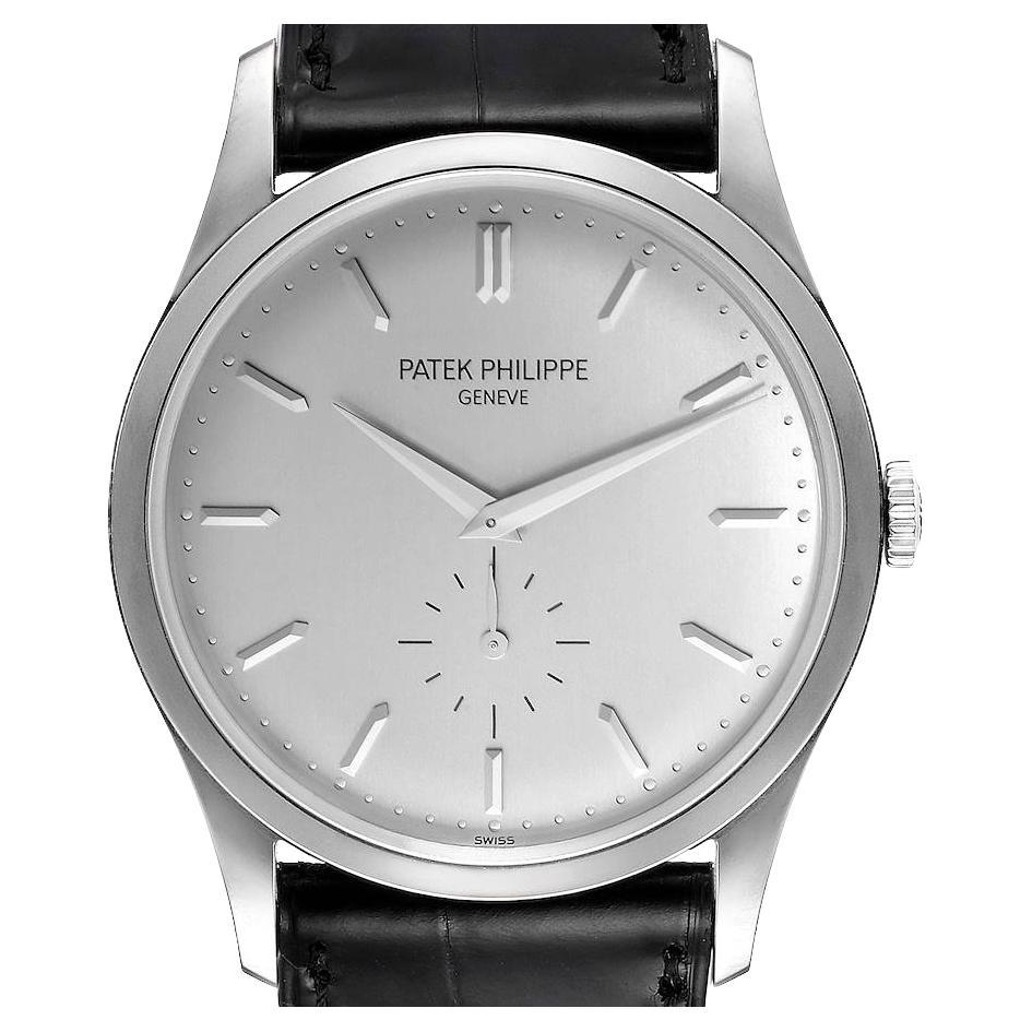 Patek Philippe Calatrava 18k White Gold Mechanical Mens Watch 5196 Unworn For Sale
