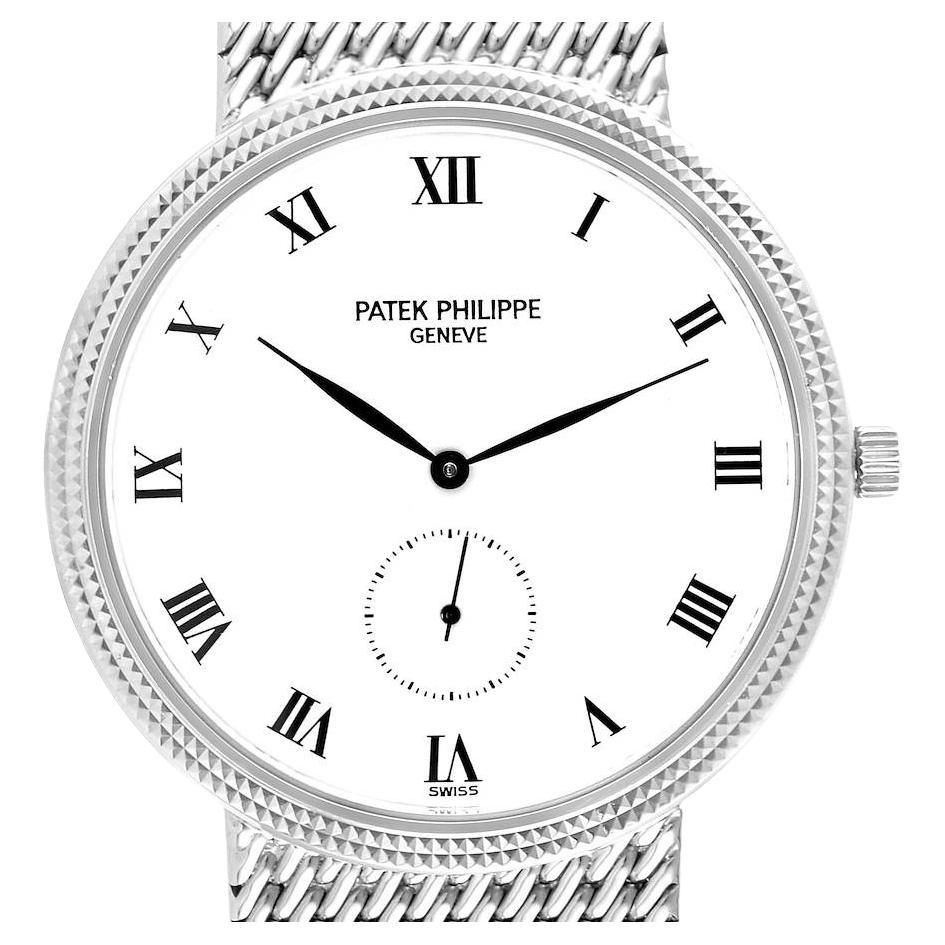 Patek Philippe Calatrava 18k White Gold Mens Watch 3919 Box Papers