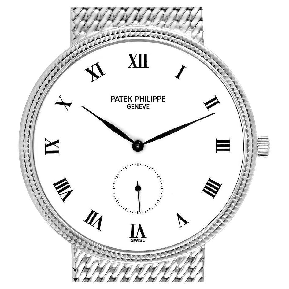 Patek Philippe Calatrava Montre pour homme en or blanc 18 carats avec papiers 3919