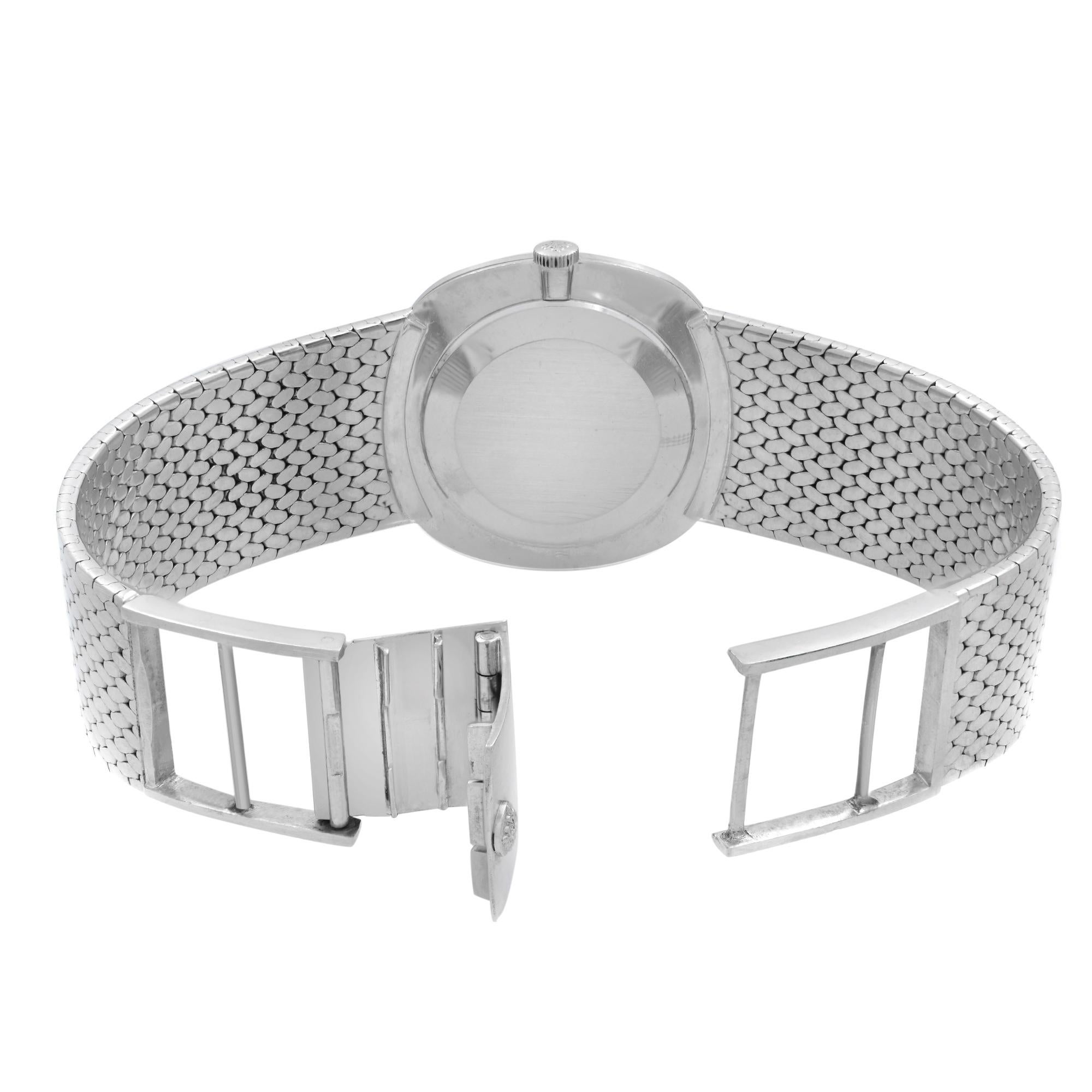 Patek Philippe Calatrava 18k Weißgold Silber Zifferblatt Herren Handgeflügelte Uhr 3544-1 3