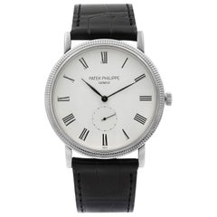 Patek Philippe Calatrava 18k White Gold White Dial Hand-Wind Men Watch 5119G-001