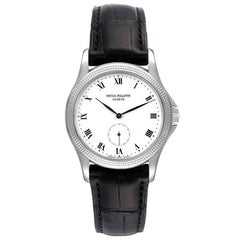 Patek Philippe Calatrava 18K White Gold White Dial Mens Watch 5115