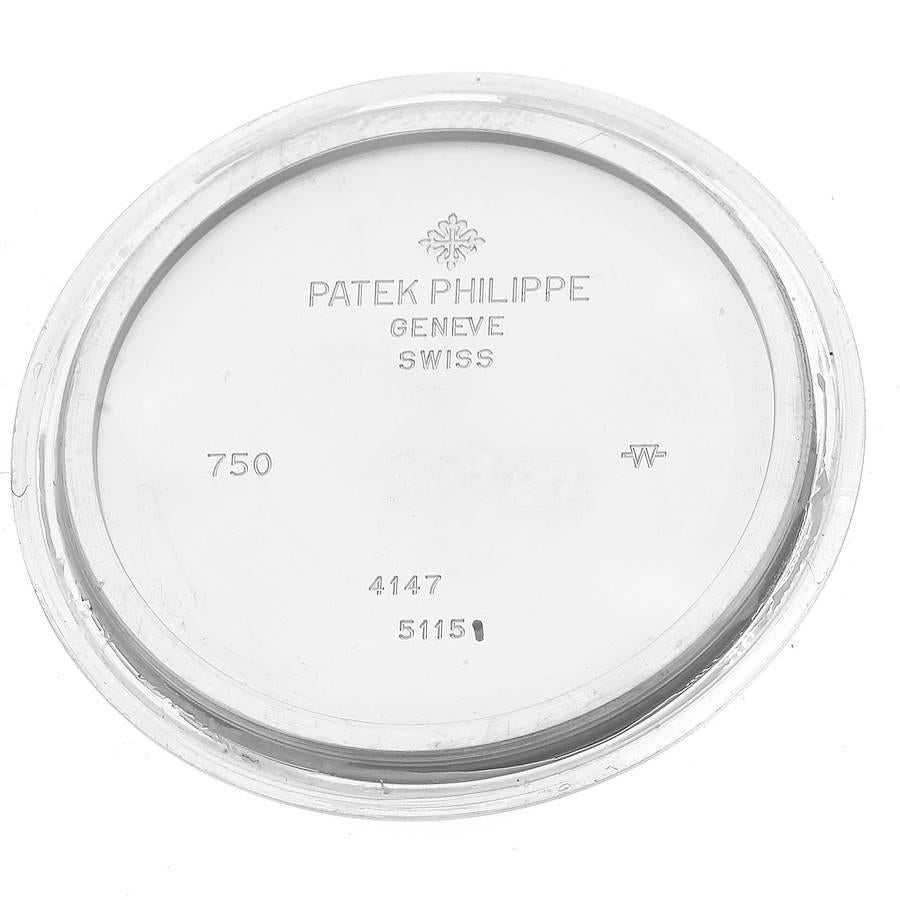 Men's Patek Philippe Calatrava 18K White Gold White Dial Mens Watch 5115