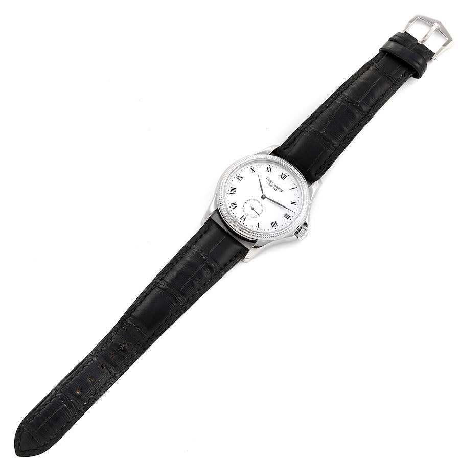 Patek Philippe Calatrava 18K White Gold White Dial Mens Watch 5115 2