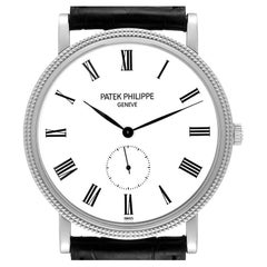 Patek Philippe Calatrava 18k White Gold White Dial Mens Watch 5119