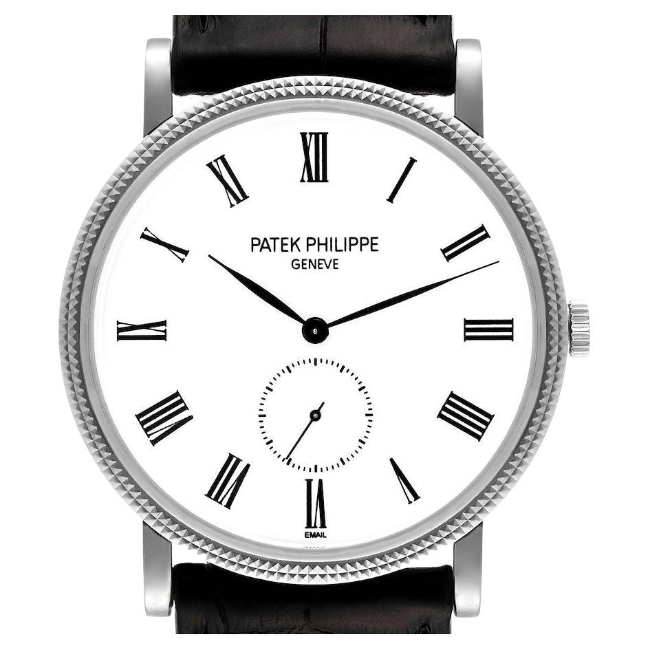 Patek Philippe Calatrava 18k White Gold White Dial Mens Watch 5116
