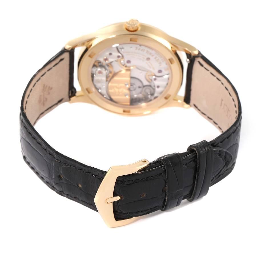 Patek Philippe Calatrava 18k Yellow Gold Black Dial Automatic Watch 5026 For Sale 1