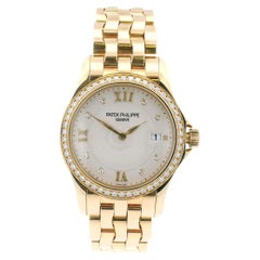 Patek Philippe Calatrava 18k Gelbgold Diamant-Damenuhr 4906-101J