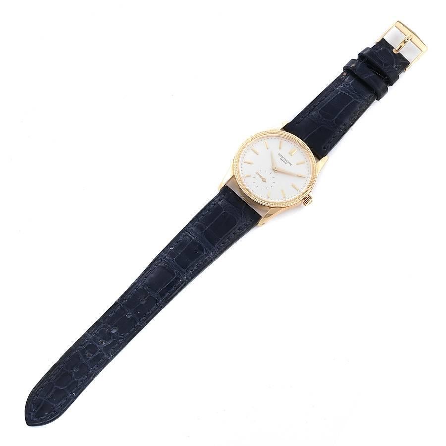 Patek Philippe Calatrava 18 Karat Gelbgold Hobnail Lünette Uhr 3796 im Angebot 6