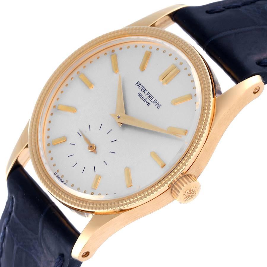 Patek Philippe Calatrava 18 Karat Gelbgold Hobnail Lünette Uhr 3796 im Angebot 1