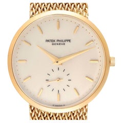 Patek Philippe Calatrava 18k Yellow Gold Ivory Dial Mens Watch 3893